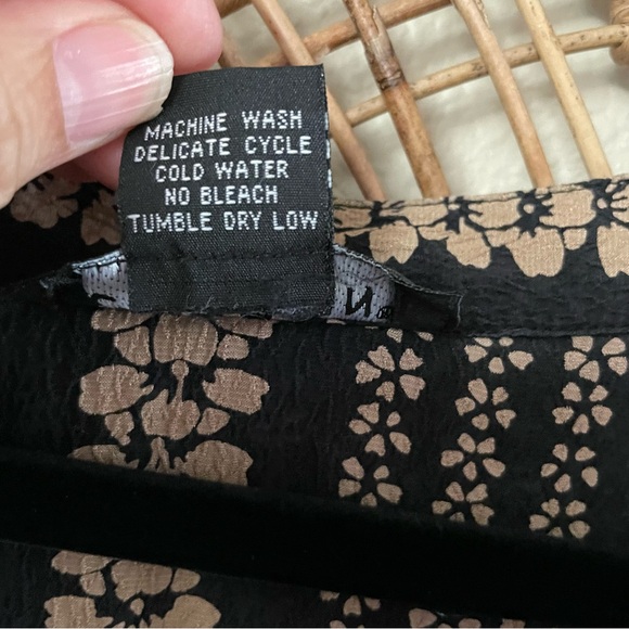 Citron 100% Silk Top Blouse Asian Geisha Japanese Hawaiian Artsy *see msrmts B35 - Picture 4 of 12